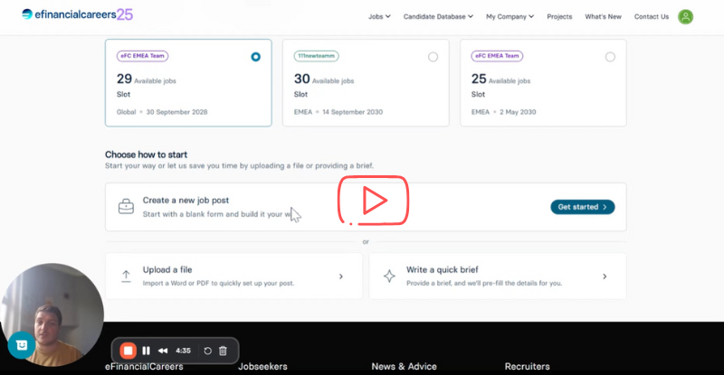 Post a Job demo video